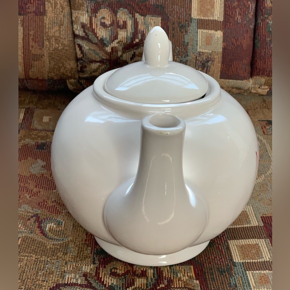Rae Dunn by Magenta MERRY Ceramic Teapot | Ivory & Red | Artisan Collection 223 - Picture 2 of 10